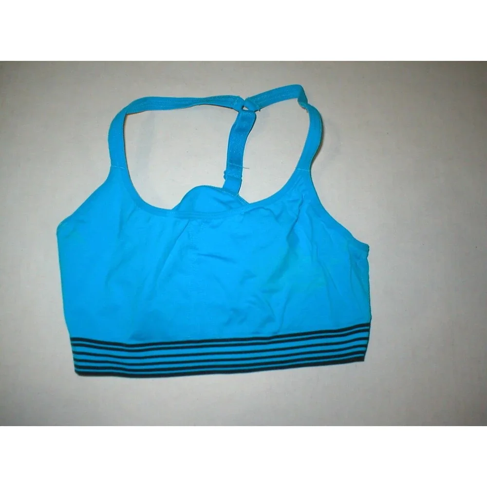 Womens Athleta Yoga Pilates Top Bra Adjust New Seamless Anti stink L Blue Black